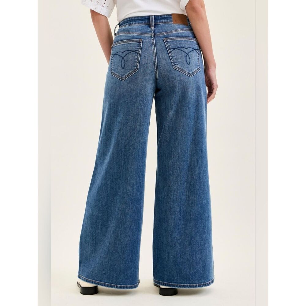 Judy Blue High Waist Palazzo Wide Leg High-Rise Women's Jeans - Picture 4 of 6